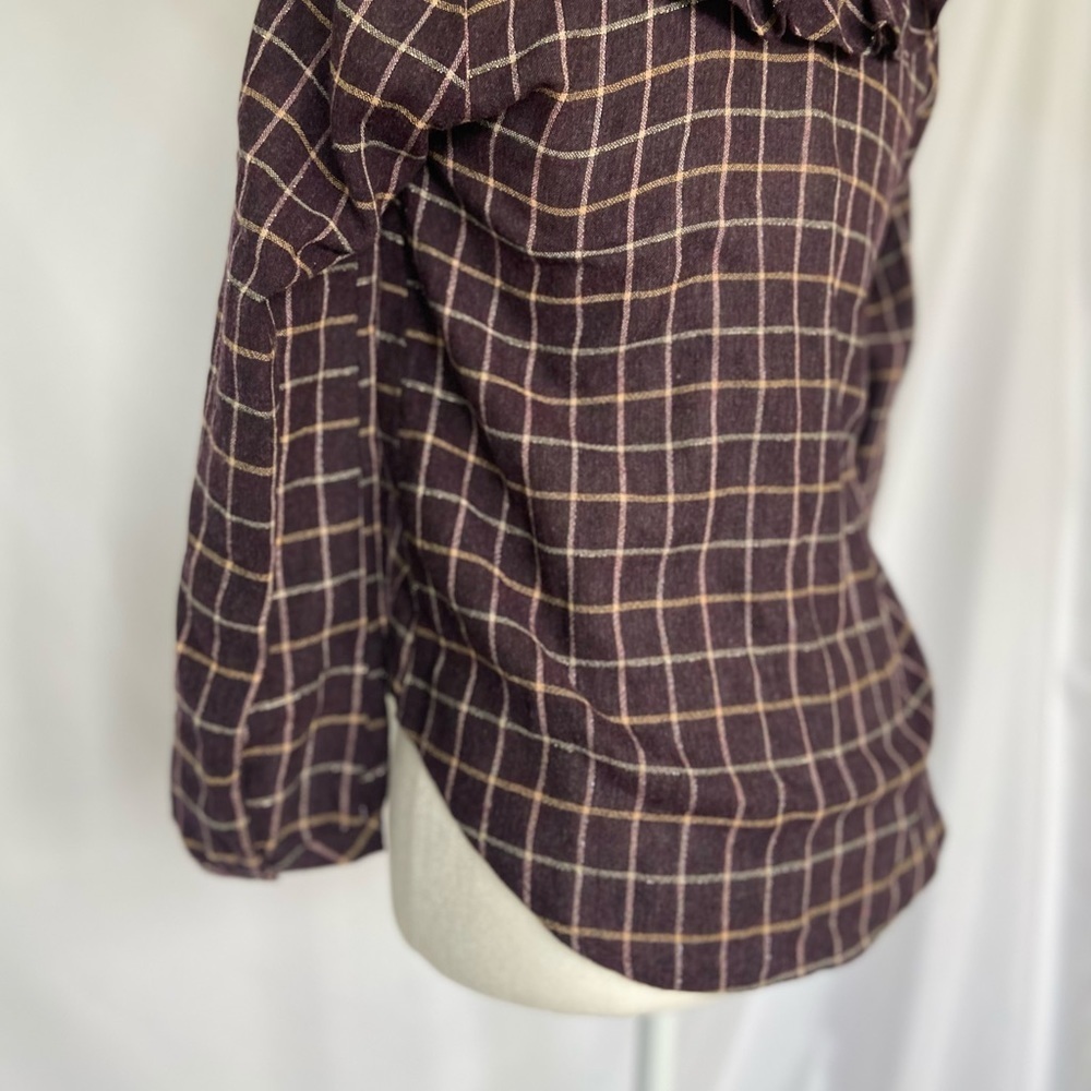 Madewell Plaid Ruffle-Front Top - Picture 8 of 12